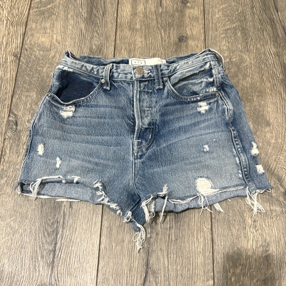 • AYR • Women’s Cut Off Denim Jean Shorts Raw Hem
Distressed  Blue - Picture 2 of 5